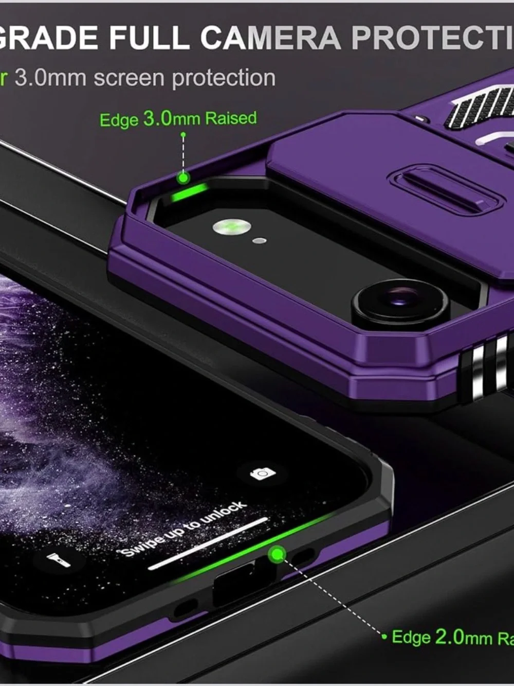 Brand-New iPhone 17 Air Rugged Case with Screen Protector – Purple